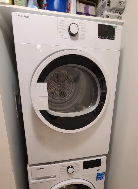 White Blomberg Washer Dryer Combo Repair in Vancouver