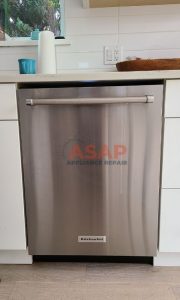 Our technicians at ASAP repaired this stainless steel LG dishwasher. There was an issue with the dishwasher- as it was making strange noises. We came in and replaced a few parts to fix the noises. Our clients could finally wash their dishes in peace.
