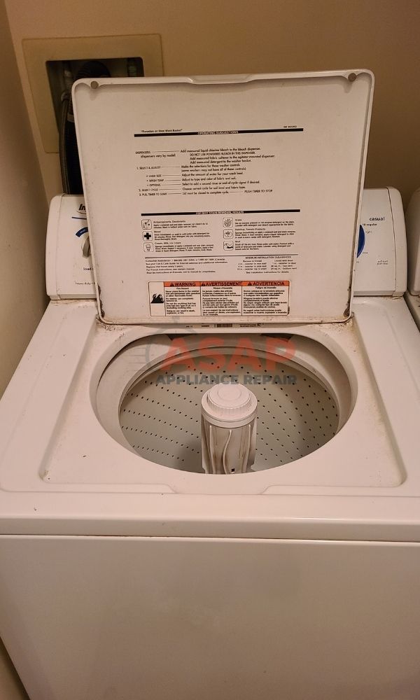 A top loading washer that was fixed by our technicians at ASAP Appliance Repair.
