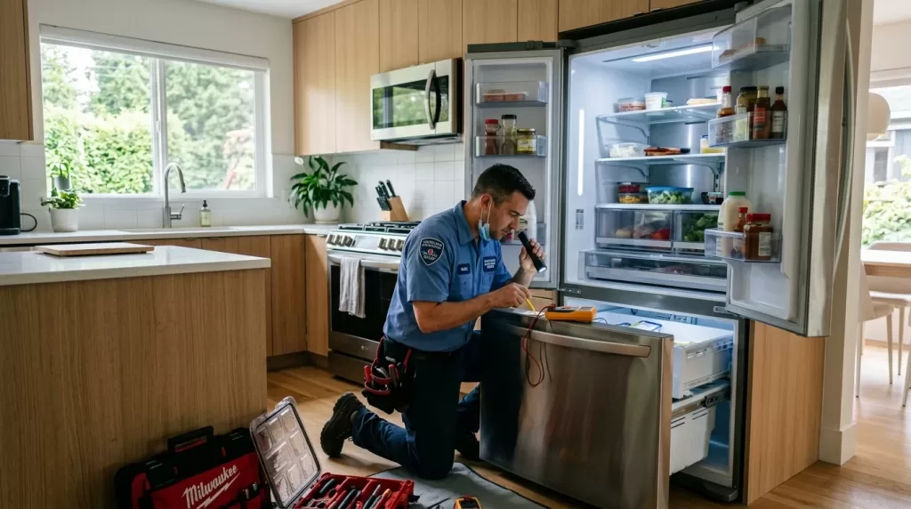 Appliance repair technician in Vancouver kitchen