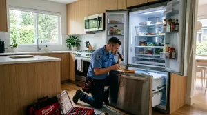 Appliance repair technician in Vancouver kitchen