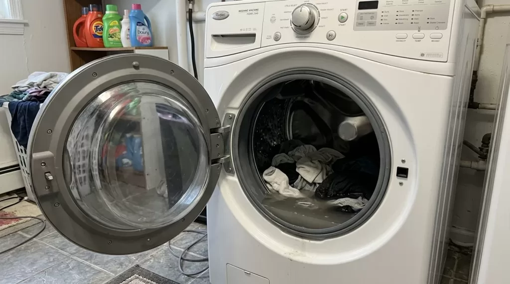 Front-load washing machine with drainage problem
