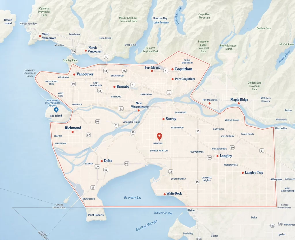 ASAP Appliance Repair service area across Metro Vancouver