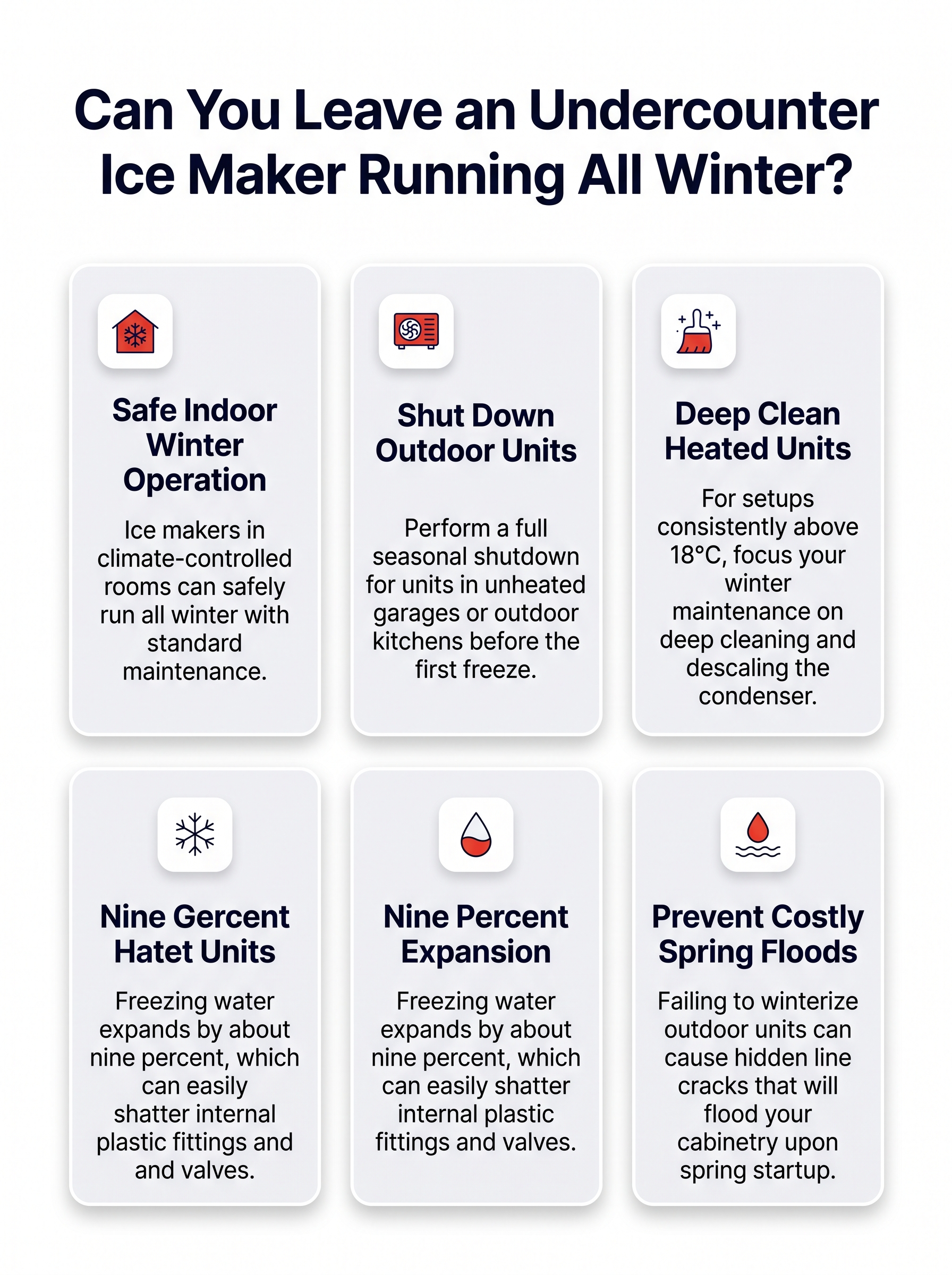 Infographic: key facts from Can You Leave an Undercounter Ice Maker Running All Winter?